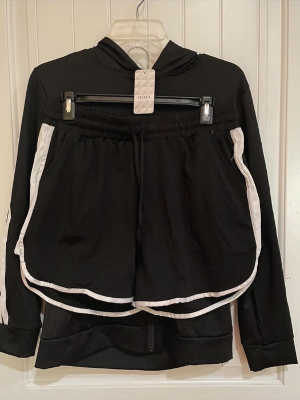 LYDAA Black Athletic Short set with White Trim
